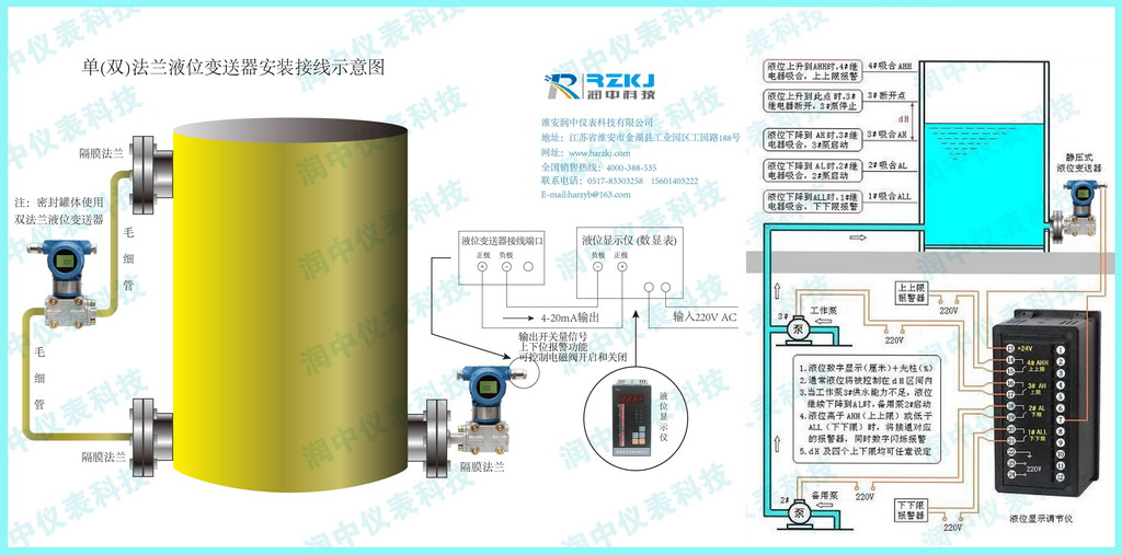 单法兰液位变送器安装接线